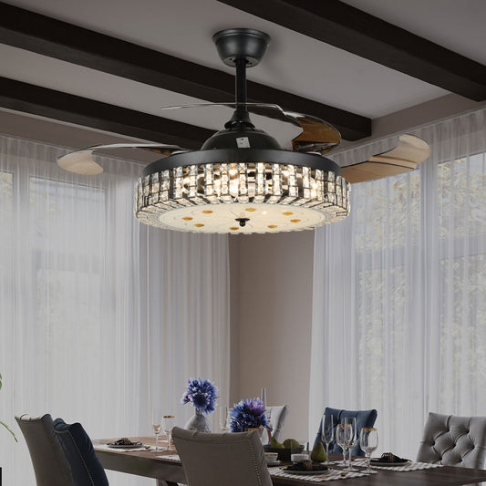 42" 4-Circle Crystal LED Invisible Fan with Light DS-FZ110