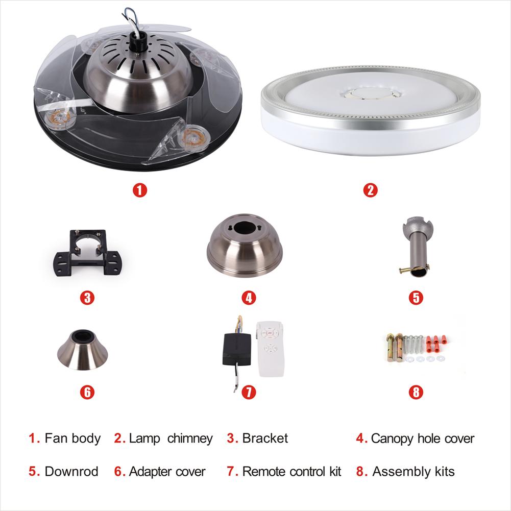 42" Bluetooth Invisible Ceiling Fan with Light DS-FZ194