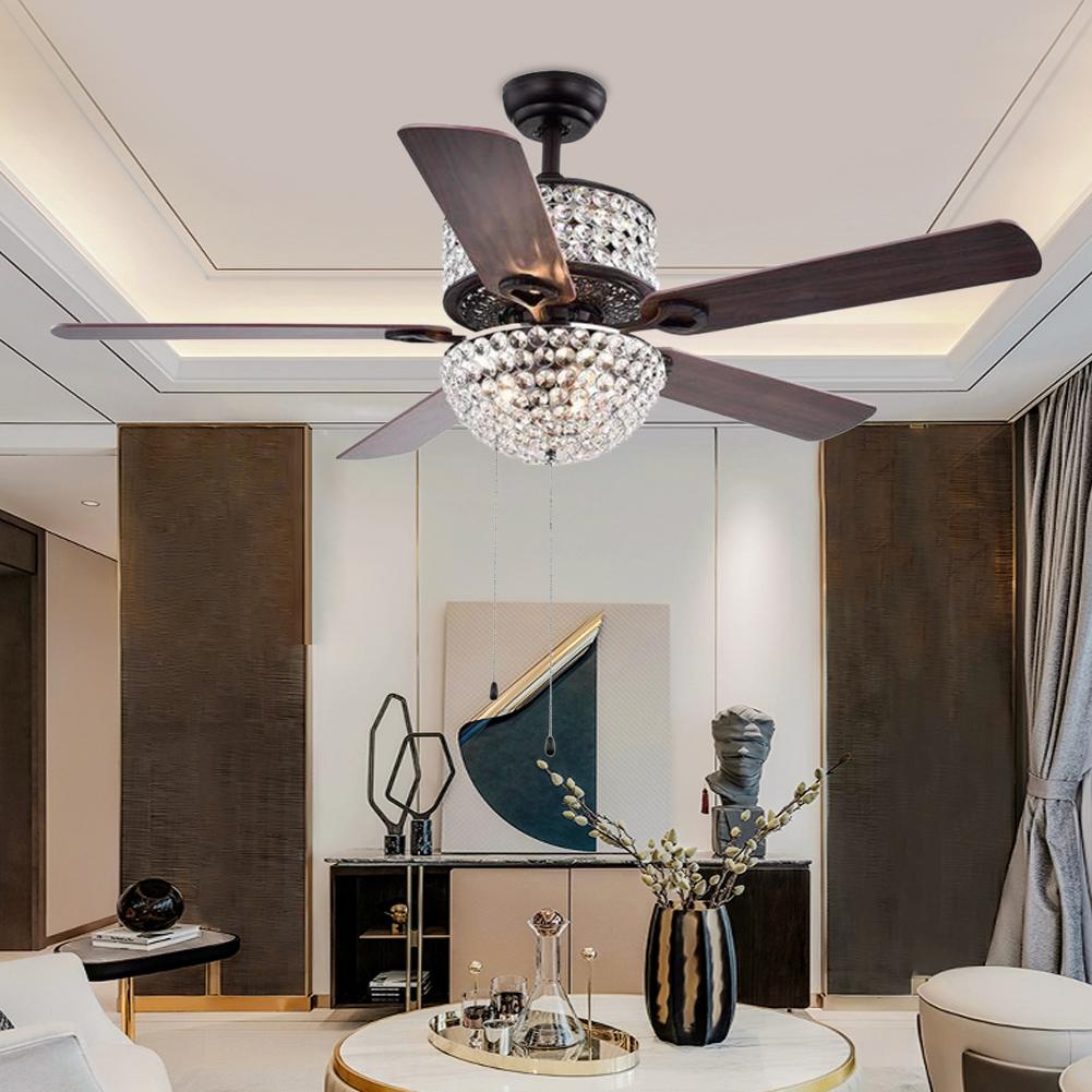 52" 5-Leaf Crystal Fan Chandelier DS-LX30