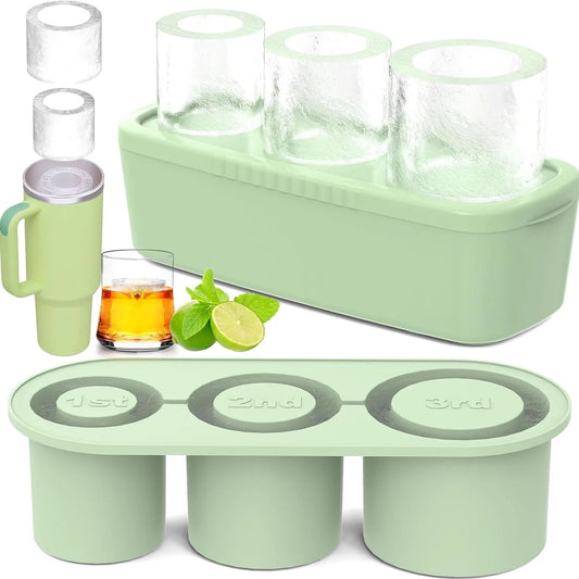 40oz Tumbler Ice Mold Set - 3 Silicone Trays with Lid, Perfect for Whiskey & Cocktails