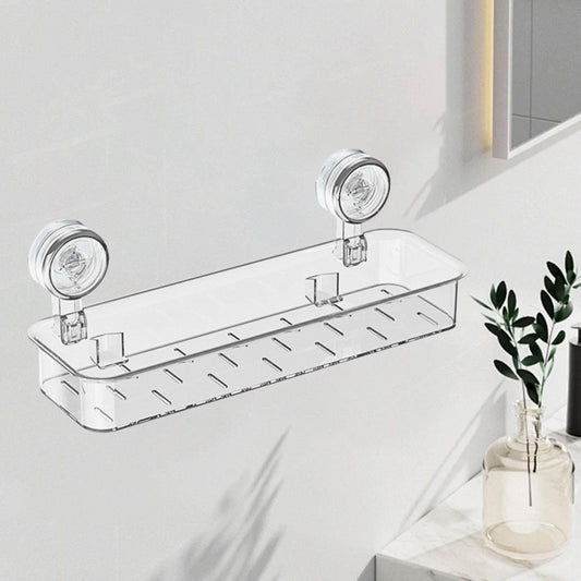 Removable Suction Cup Shower Shelf Kitchen Spice Rack for Laundry Room Accs