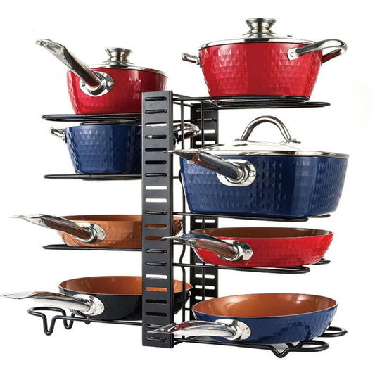 Metal 5/8 Tiers Pan Pot Organizer Bilateral Pot Rack Organizer Kitchen