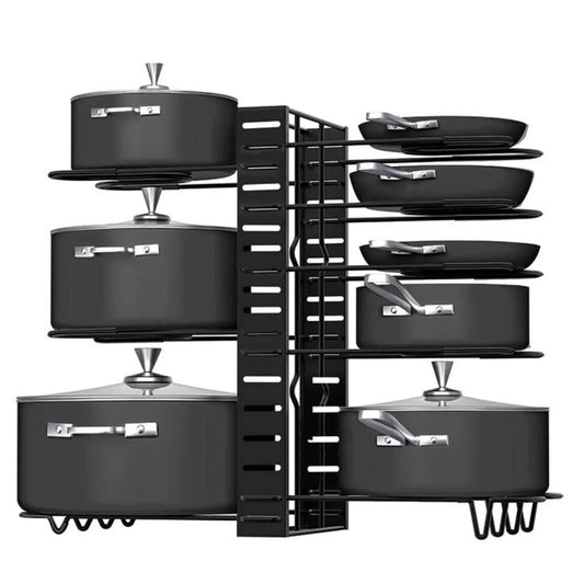 Metal 5/8 Tiers Pan Pot Organizer Bilateral Pot Rack Organizer Kitchen