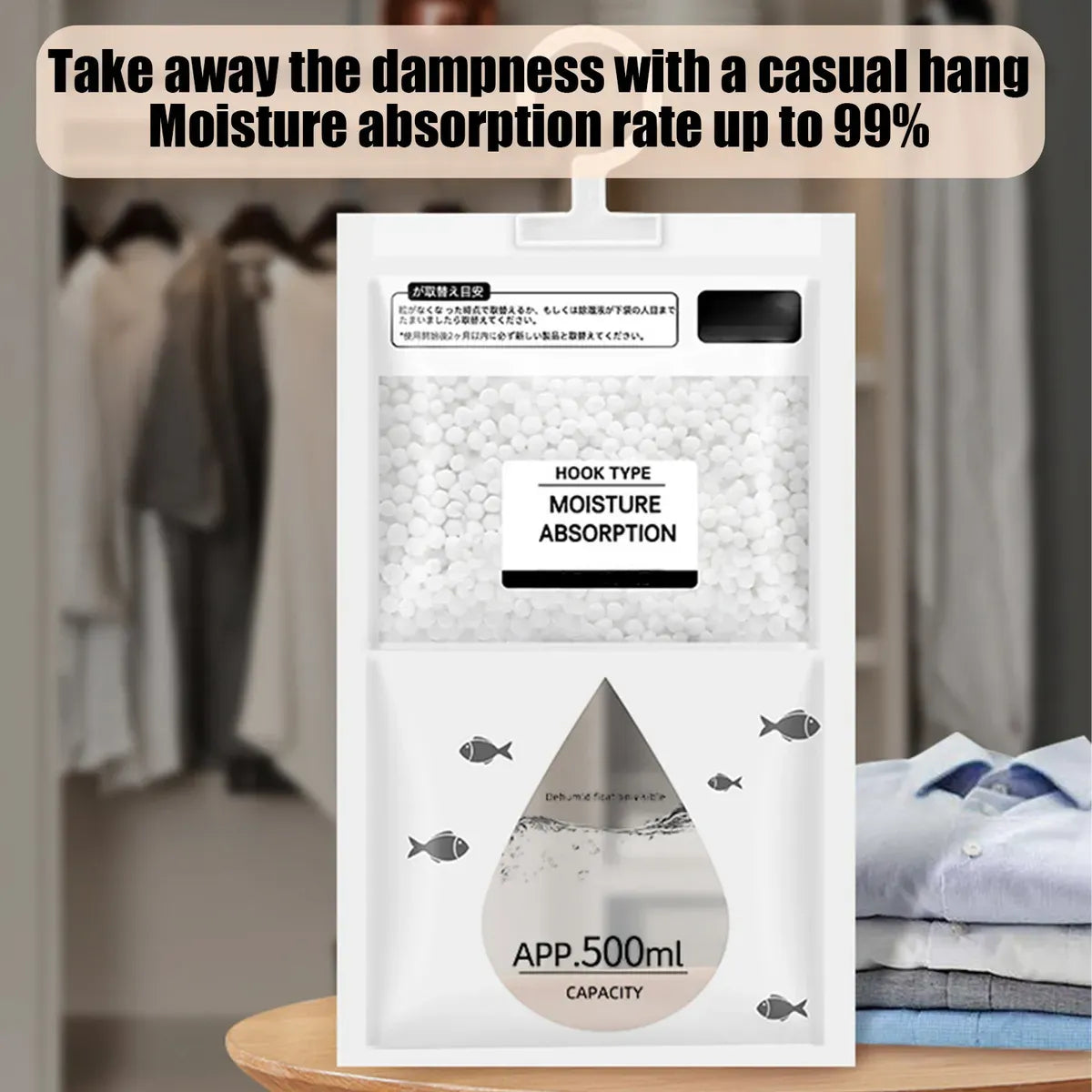 2 Pcs Hanging Dehumidifier for Kitchen Bathroom Cabinet Car