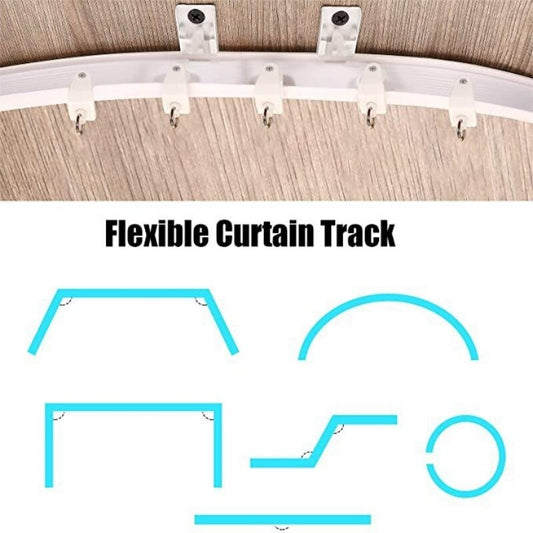 Ceiling Curtain Track,10Ft Flexible Bendable Curtain Track,Heavy Duty RV Sliding Curtain Rail System Room Divider,Ceiling Track for Curtains White