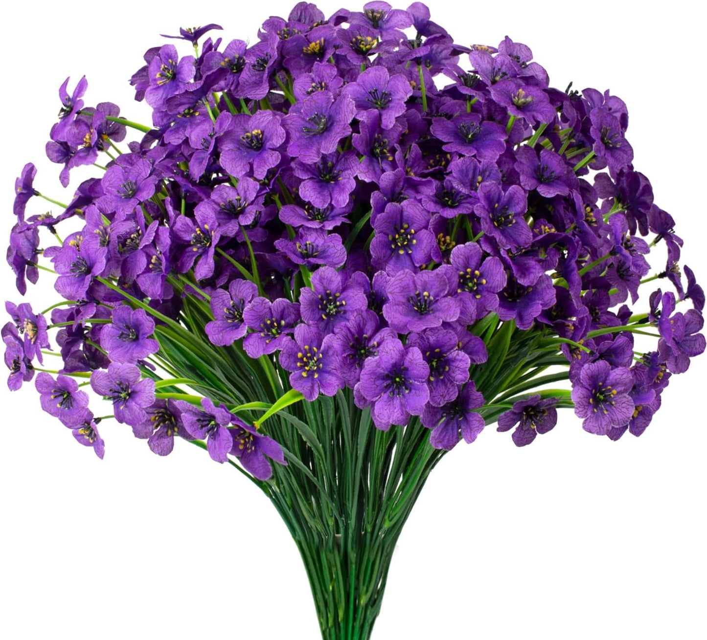 Outdoor Artificial Flowers 21 UV Resistant Bundles Fake Flower Plastic Plants Faux Silk Flowers Porch Hanging Garden Porch Window Box Decorating