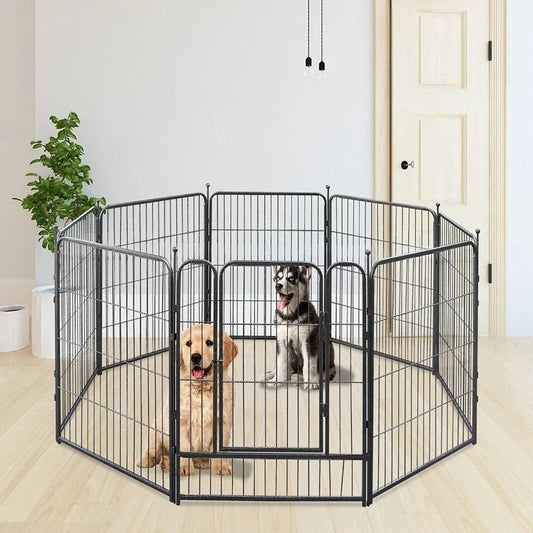 Dog Playpen,32 inch Outdoor Dog Fence, Dog Playpen for Medium/Small Dogs