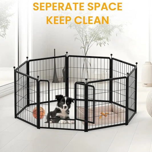 Dog Playpen,32 inch Outdoor Dog Fence, Dog Playpen for Medium/Small Dogs