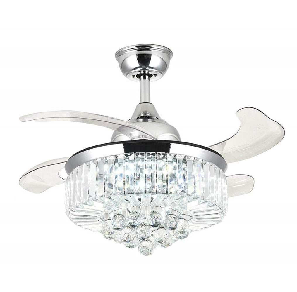 RuiWing Retractable Noise-Free Ceiling Fans Brush Nickel