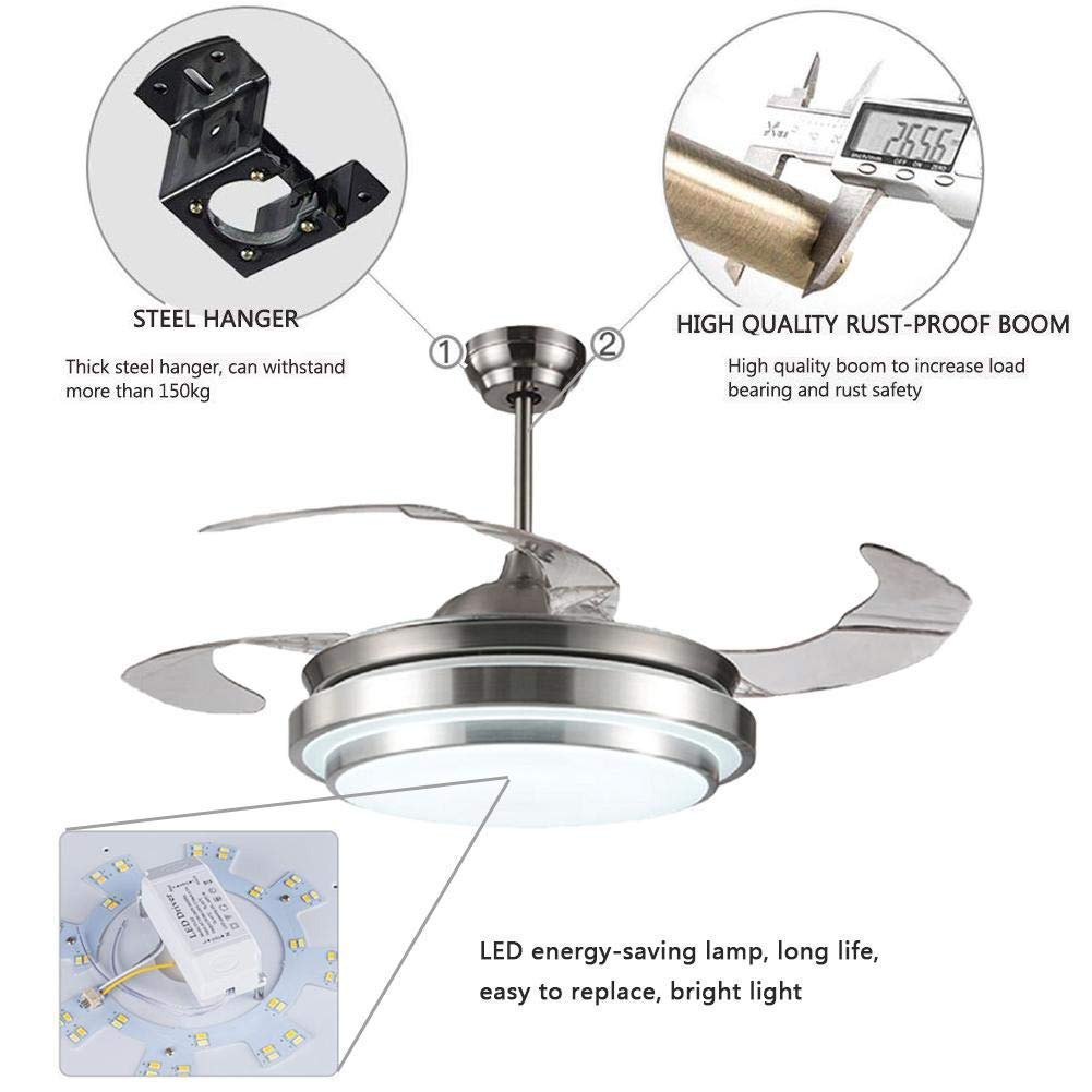 Fandian 42Inch Modern Ceiling Light Brush Nickel-DS-FM44
